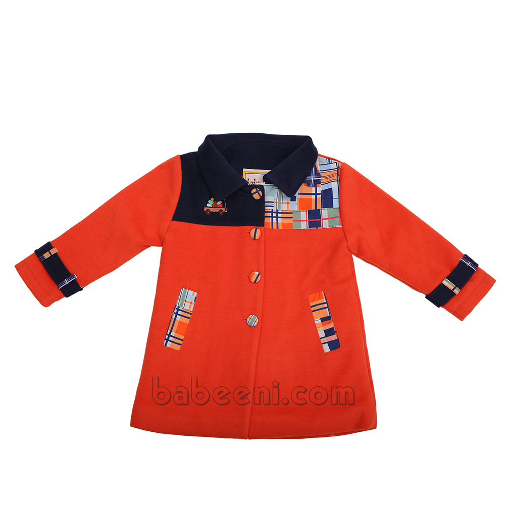 Little  Girl  Orange  Wool Coat- CT 32        